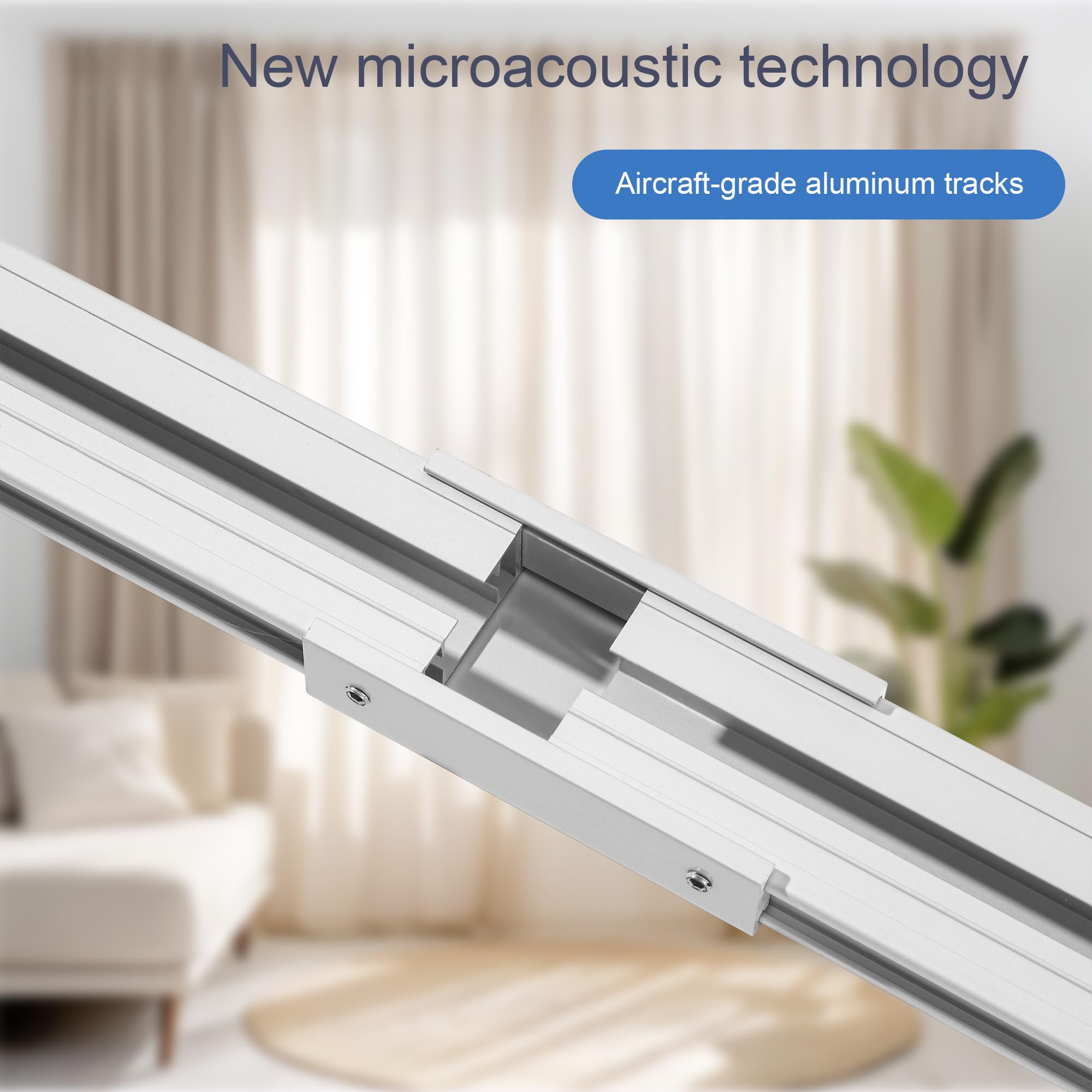 Aircraft-grade aluminum curtain track close-up