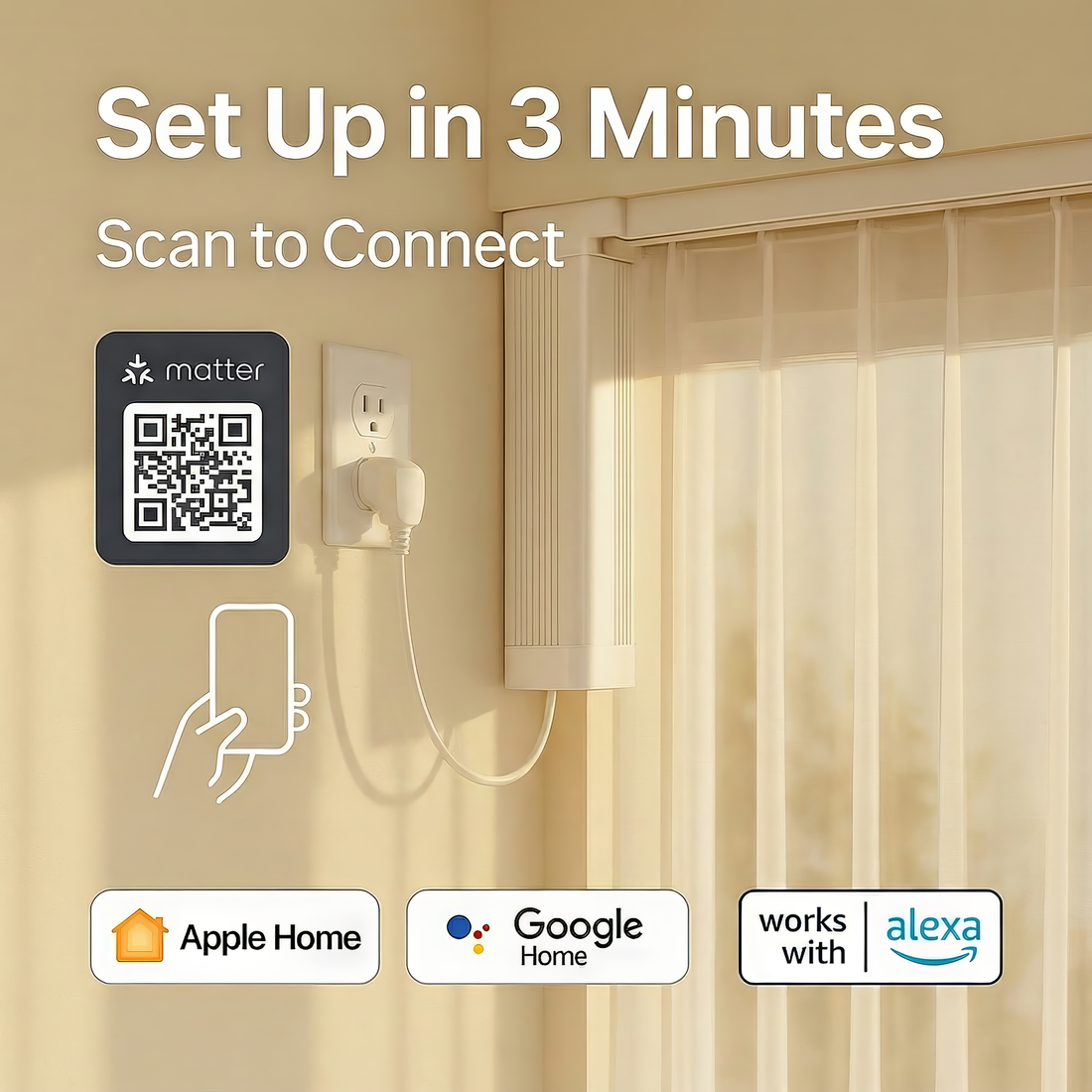 RiNest Smart Blackout Curtains – Easy Install | Works with HomeKit, Google & WiFi